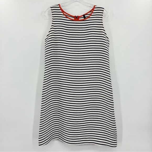 IC by Connie K White/Black Striped Shimmering Sheath Tank Dress - Picture 1 of 7
